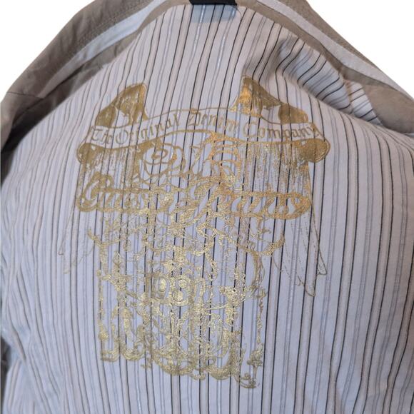 Guess Jeans Y2K Tan Brocade Preppy Schoolgirl Blazer Large - Picture 4 of 4